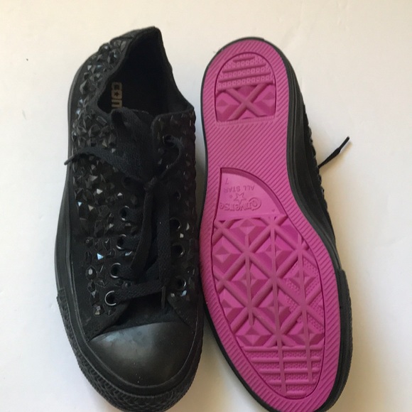 Converse Black studded purple sole size 7 men - Picture 3 of 4